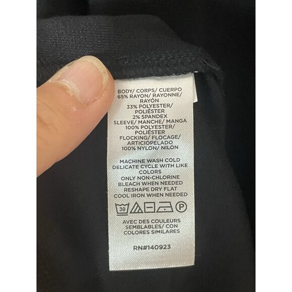 LOFT Ann Taylor Velvet Dot Ruffles Top Sz M Blouse Black Boho Casual Party Goth - Picture 5 of 7